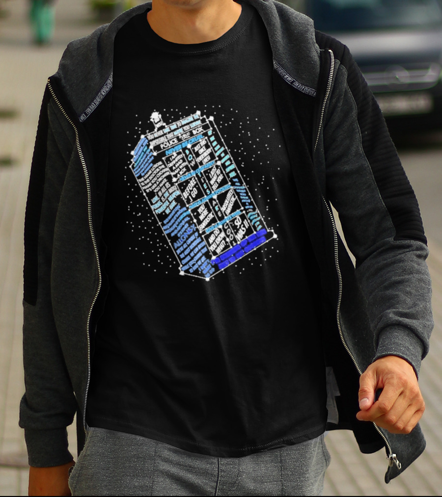Wibbly Wobbly Timey Wimey The Doctor's Lexicon Blue Box The Reel Rejects T-Shirt