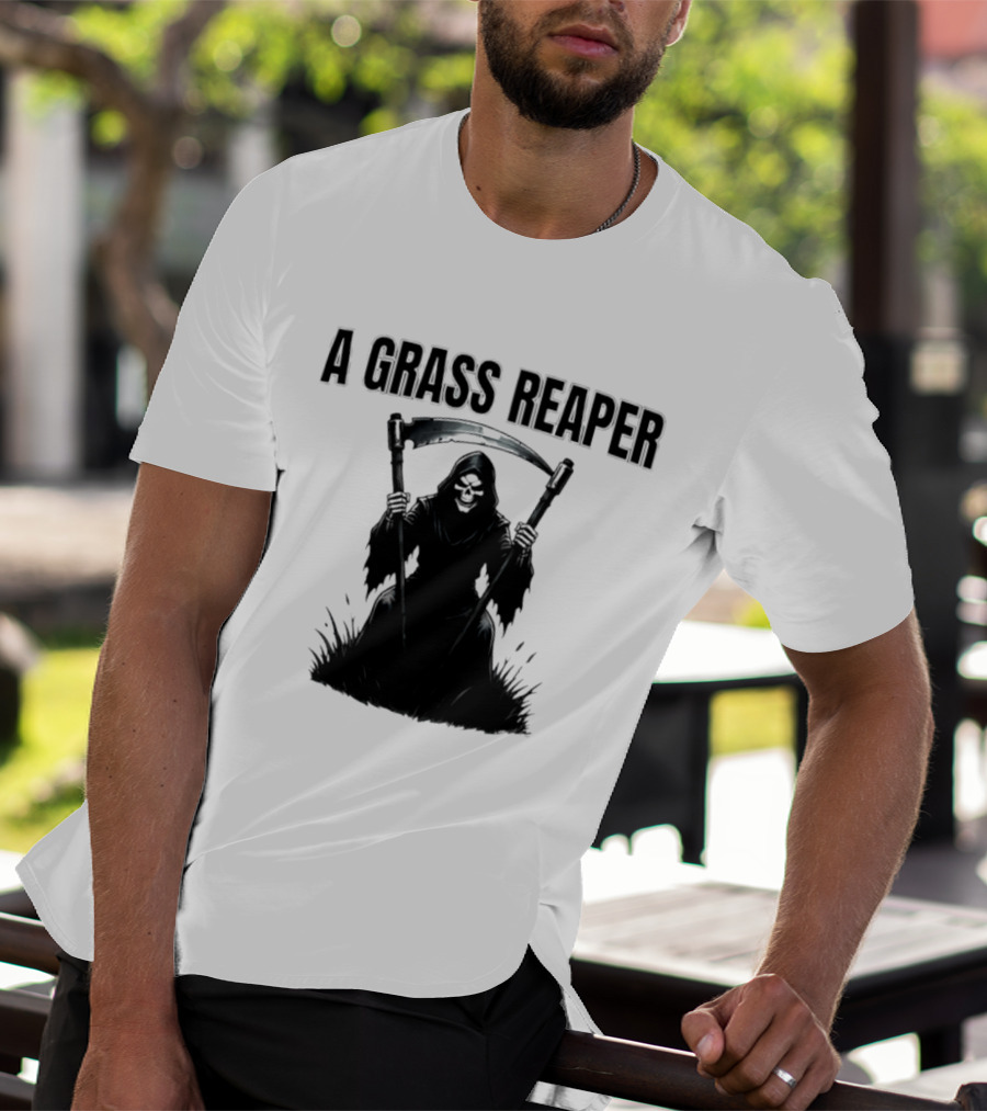 A Grass Reaper Lawn Mower Gardening T-Shirt