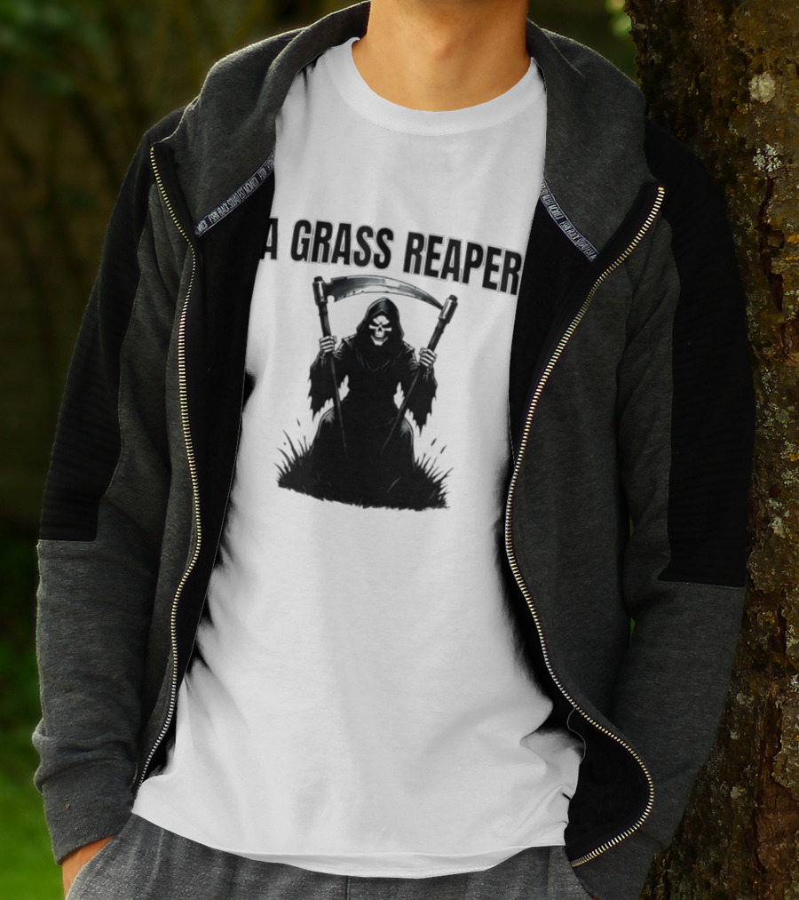 A Grass Reaper Lawn Mower Gardening T-Shirt