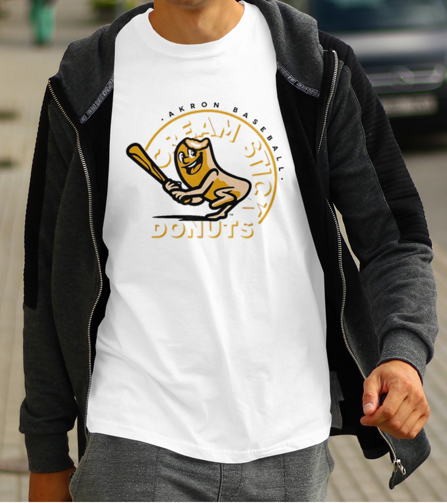 Cream Stick Donuts Akron Baseball T-Shirt