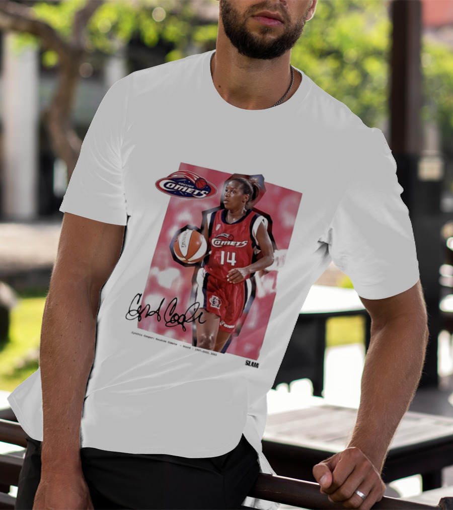 Cynthia Cooper Houston Comets 14 WNBA SLAM Legends T-Shirt