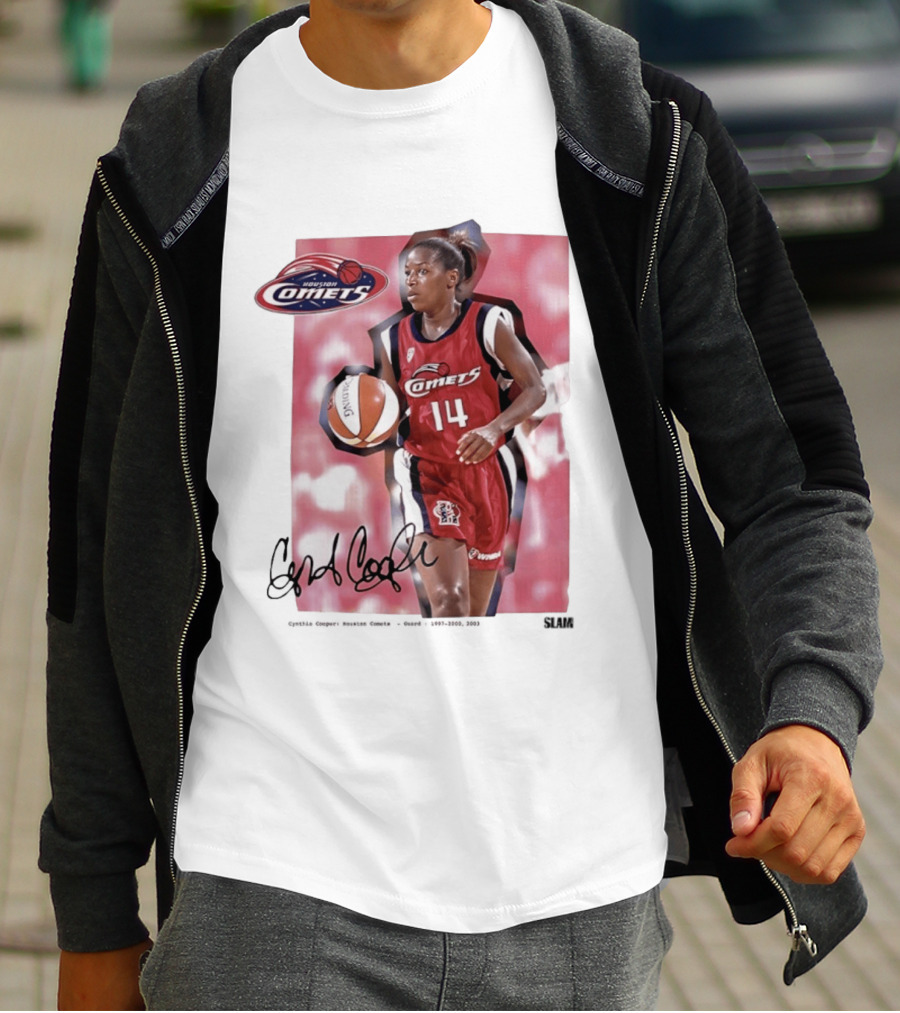 Cynthia Cooper Houston Comets 14 WNBA SLAM Legends T-Shirt