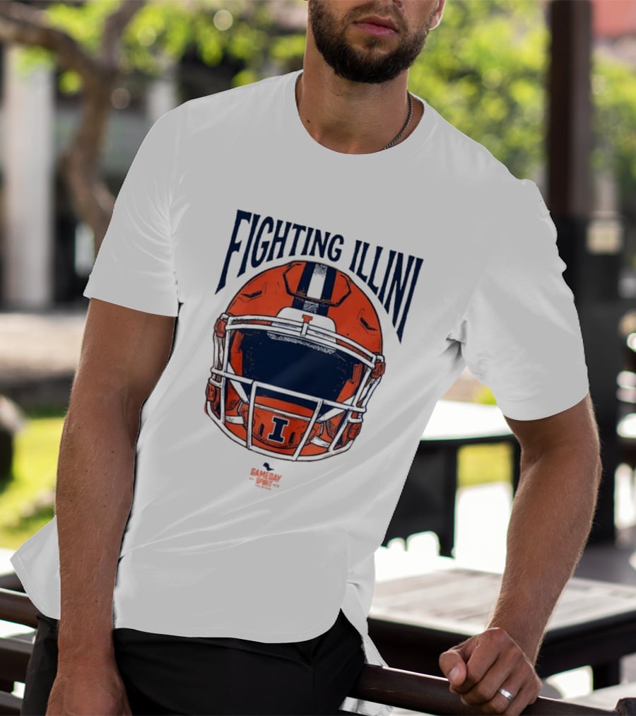Fighting Illini 2026 Game Day Helmet Illinois Football T-Shirt