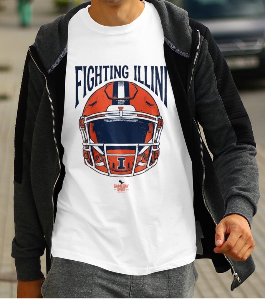 Fighting Illini 2026 Game Day Helmet Illinois Football T-Shirt