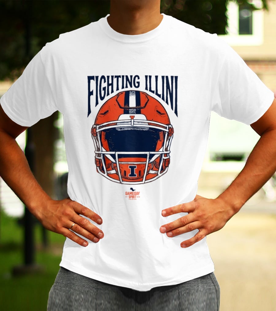 Fighting Illini 2026 Game Day Helmet Illinois Football T-Shirt