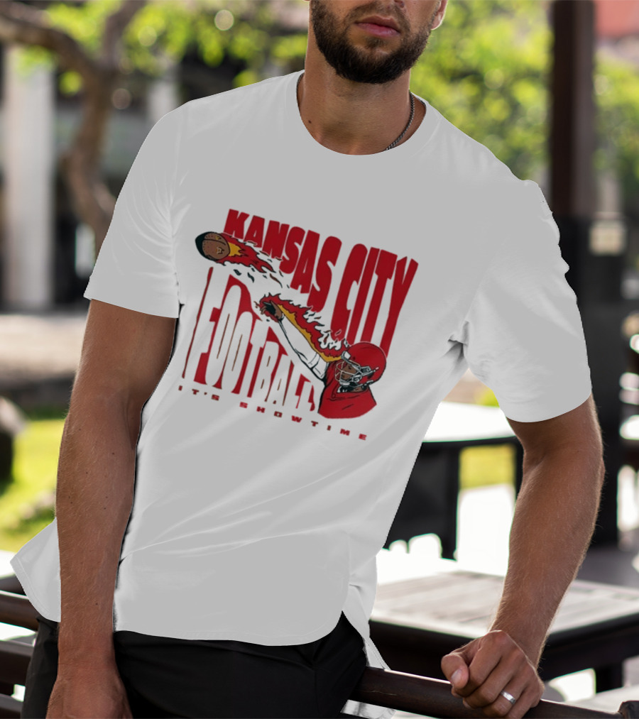Kansas City Football It's Showtime Quarterback Fireball Pass T-Shirt