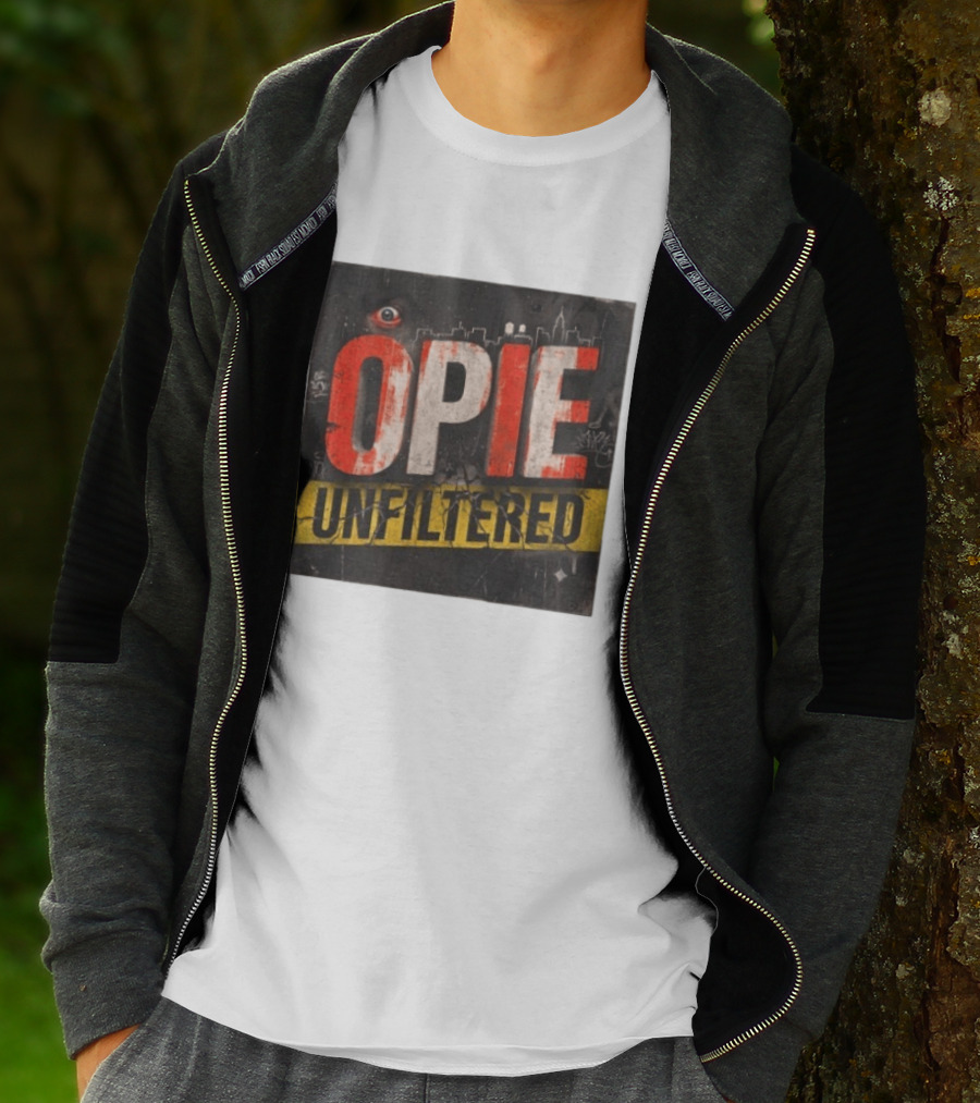Opie Unfiltered Podcast Eye Graffiti Cityscape T-Shirt