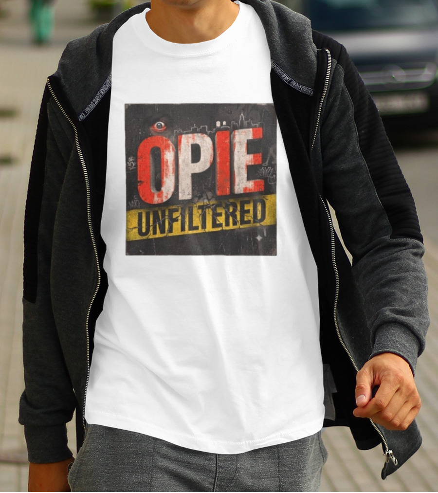 Opie Unfiltered Podcast Eye Graffiti Cityscape T-Shirt