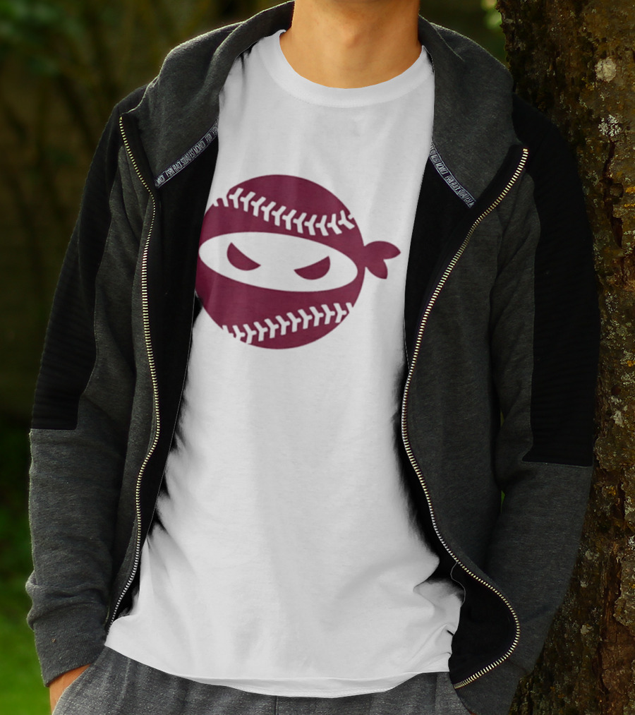 Pitching Ninja Baseball Emblem Emily's Fight T-Shirt