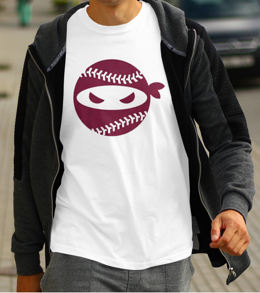 Pitching Ninja Baseball Emblem Emily's Fight T-Shirt