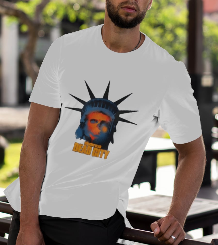Walking Dead Dead City Statue Skull Graffiti T-Shirt