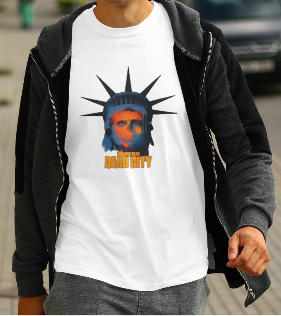 Walking Dead Dead City Statue Skull Graffiti T-Shirt