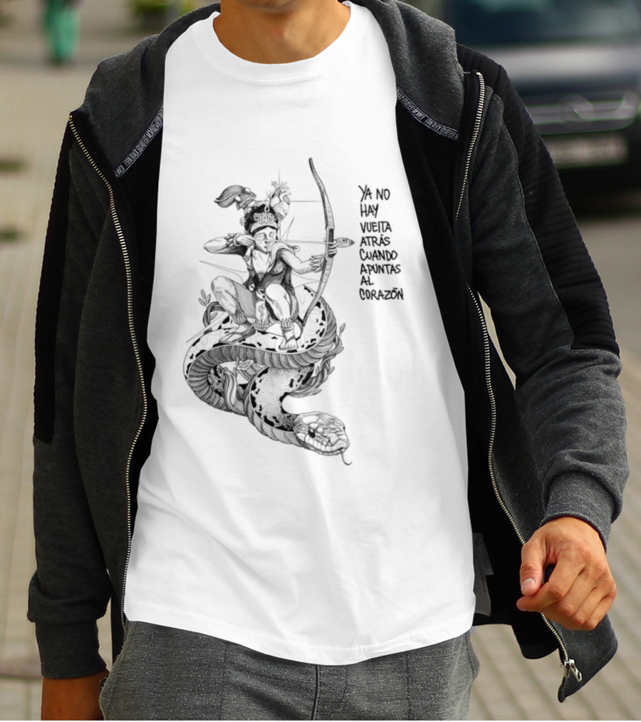 Ya No Hay Vuelta Atrás Cuando Apuntas Al Corazón Arco Y Flecha Silueta T-Shirt