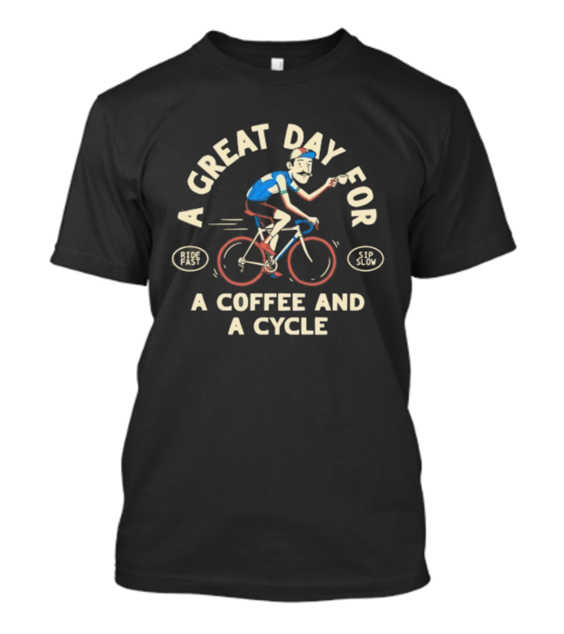 A Great Day For A Coffee And A Cycle Vintage Cycling T-Shirt