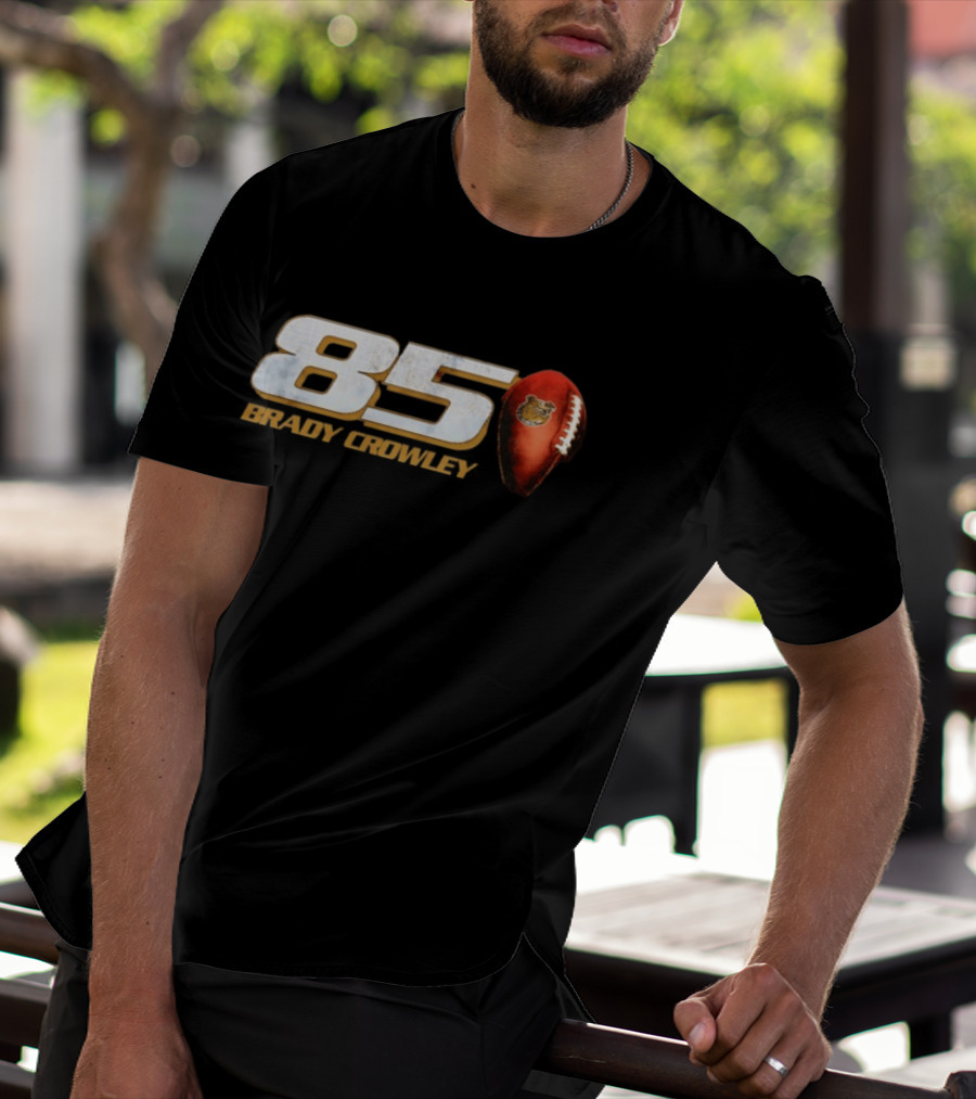 85 Brady Crowley Football Bear T-Shirt