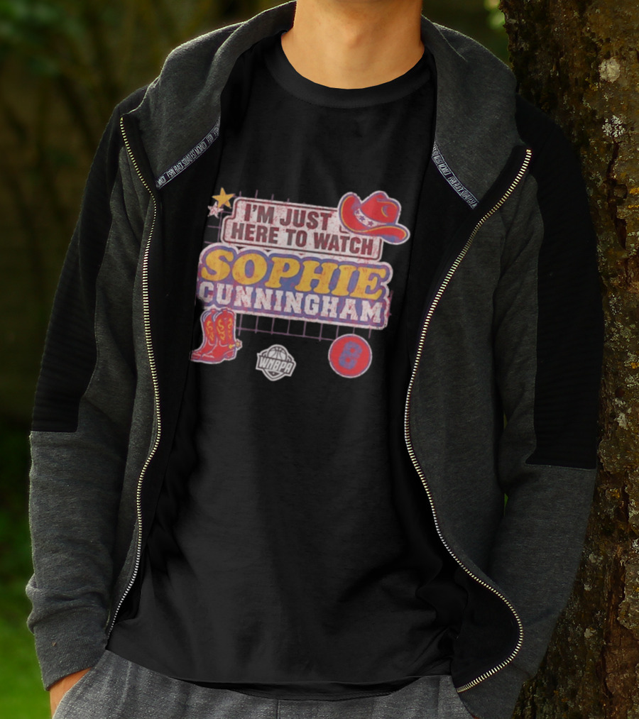 I'm Just Here To Sophie Cunningham WNBA Cowboys Hat Boots Star 8 T-Shirt