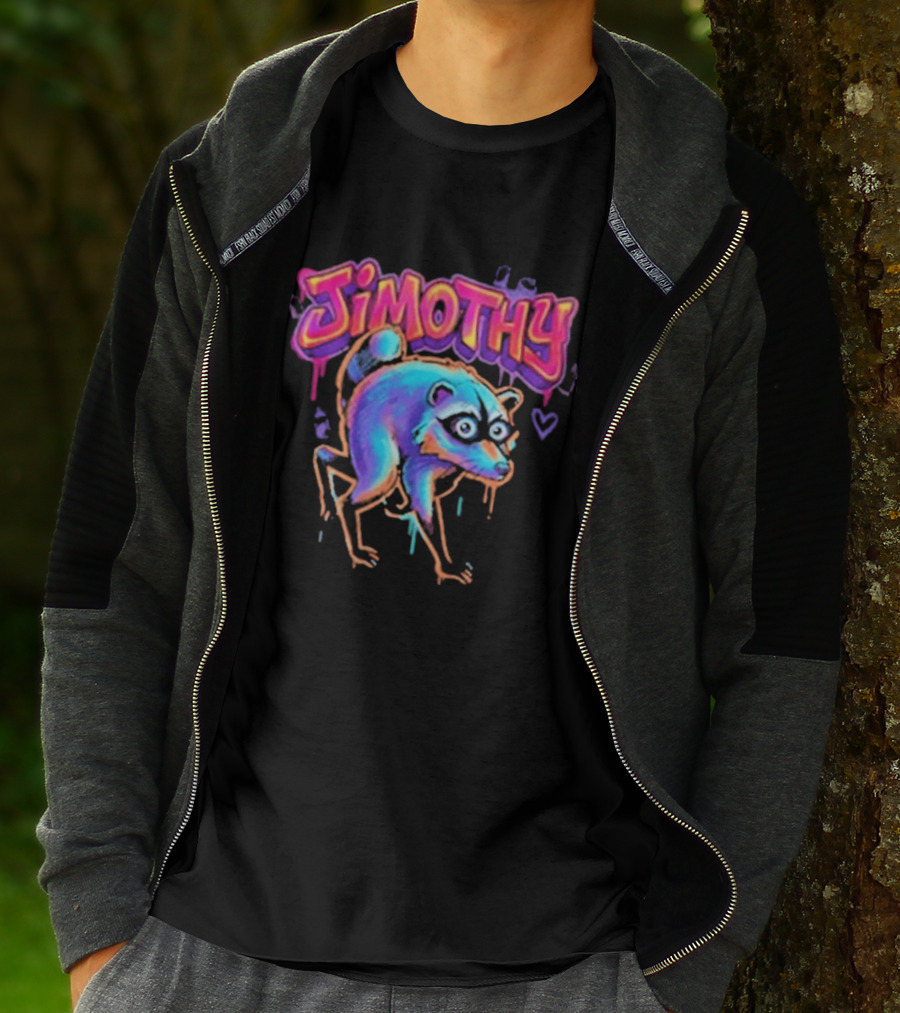 Jimothy Colorful Graffiti Raccoon T-Shirt