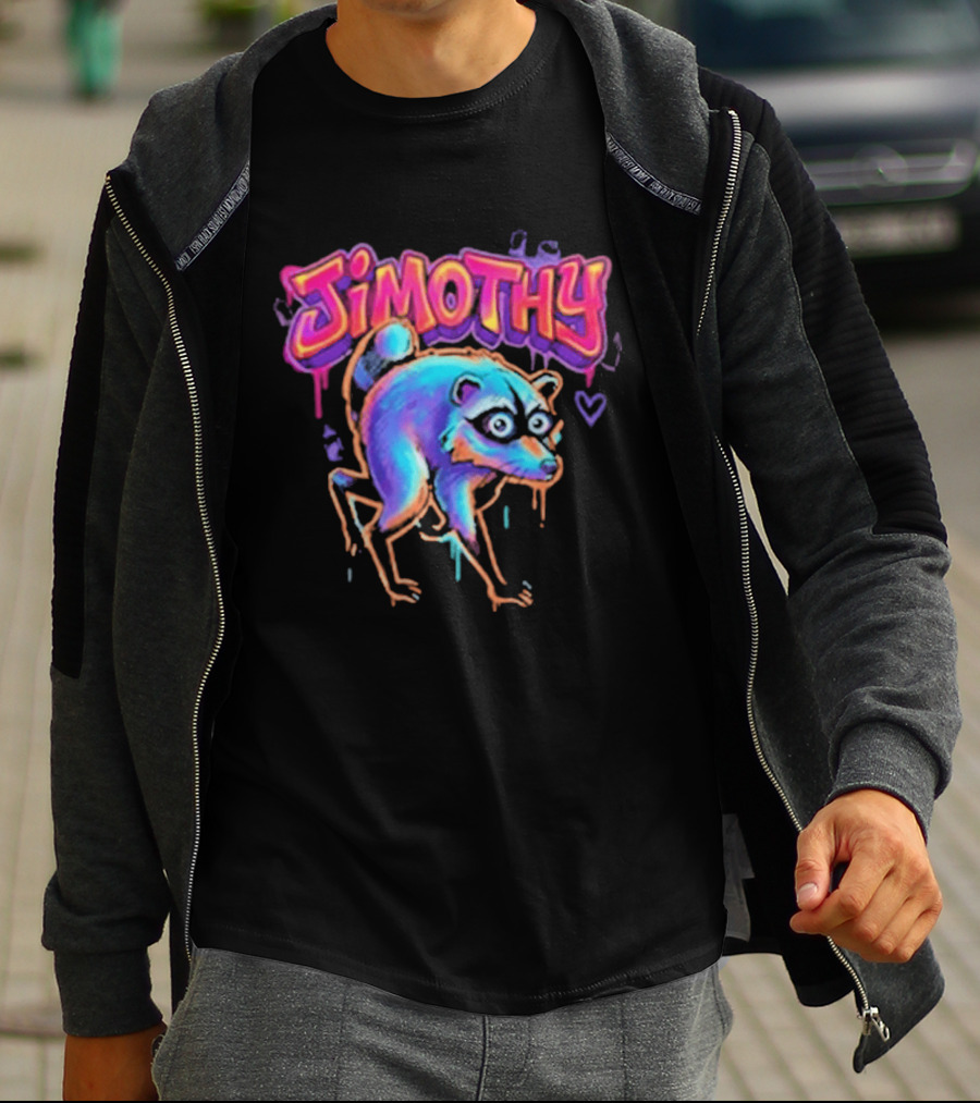 Jimothy Colorful Graffiti Raccoon T-Shirt