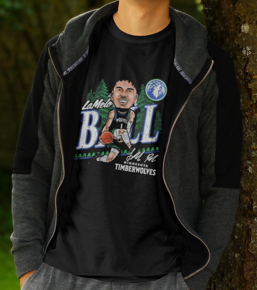 LaMelo Ball Minnesota Timberwolves Basketball Player Caricature T-Shirt