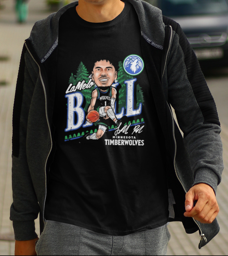 LaMelo Ball Minnesota Timberwolves Basketball Player Caricature T-Shirt