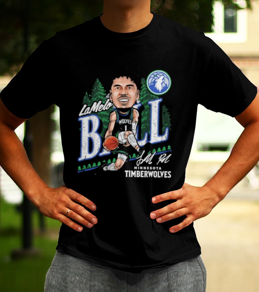 LaMelo Ball Minnesota Timberwolves Basketball Player Caricature T-Shirt