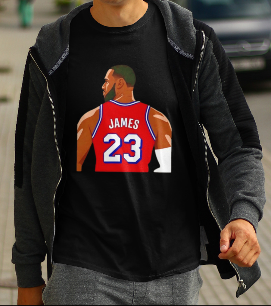 Lebron James 23 Philadelphia 76ers Red Jersey T-Shirt