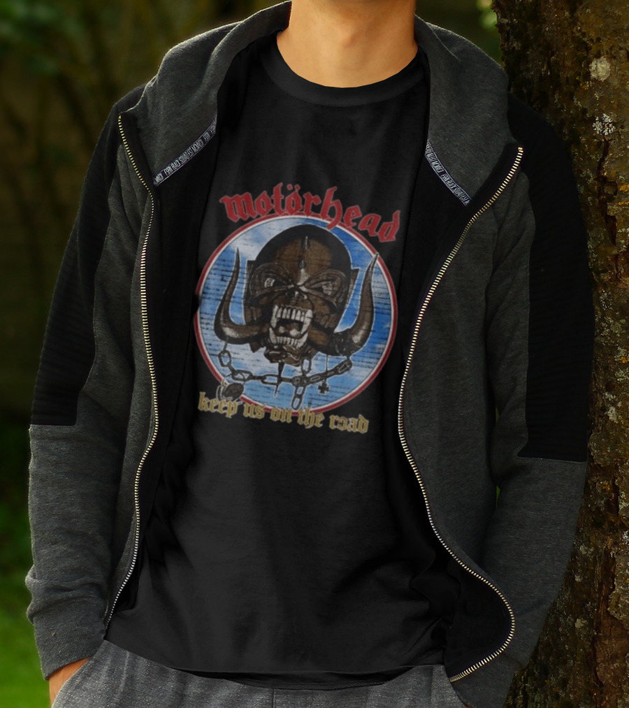 Motörhead Keep Us On The Road Skull Chain Iconic Rock Motif T-Shirt