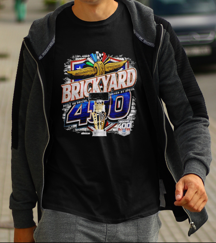 NASCAR Brickyard 400 Indianapolis Motor Speedway Built On Bricks Driven By Speed T-Shirt