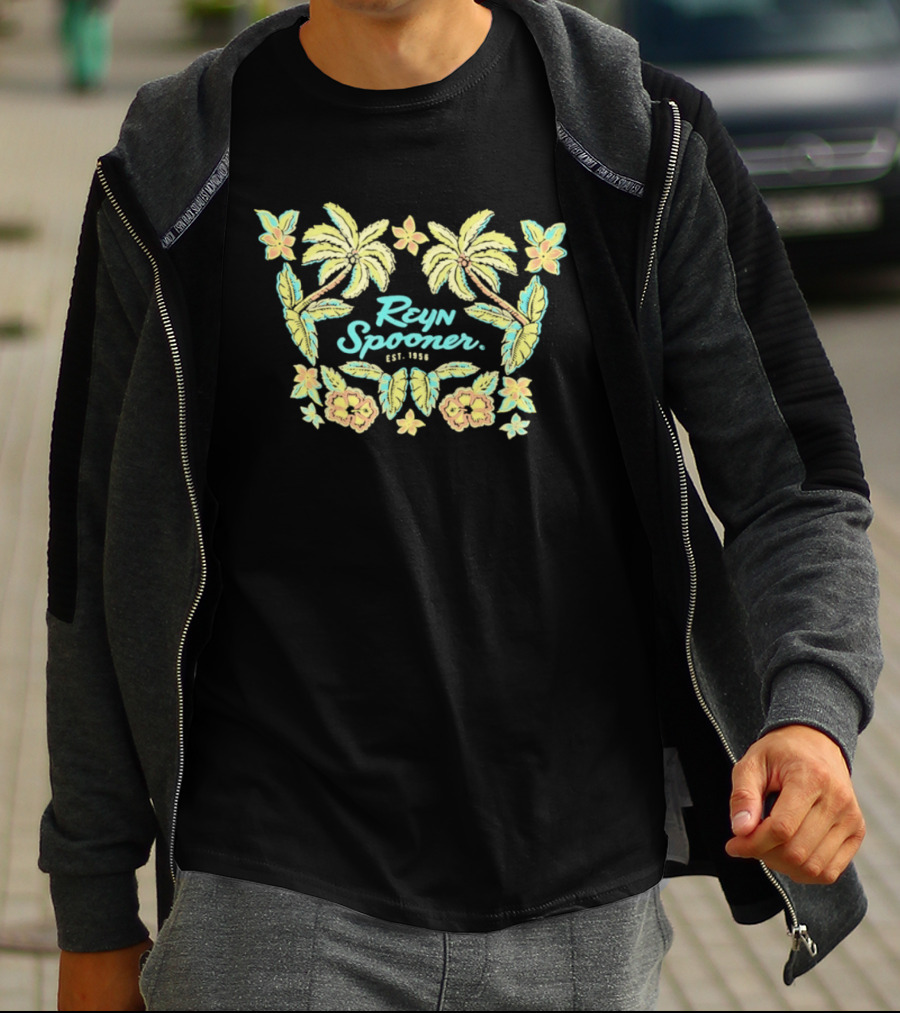 Reyn Spooner Est. 1956 Tropical Floral Palm T-Shirt