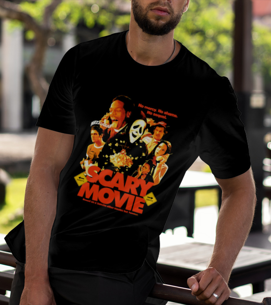 Scary Movie No Mercy No Shame No Sequel Spoof Characters Popcorn Scene T-Shirt
