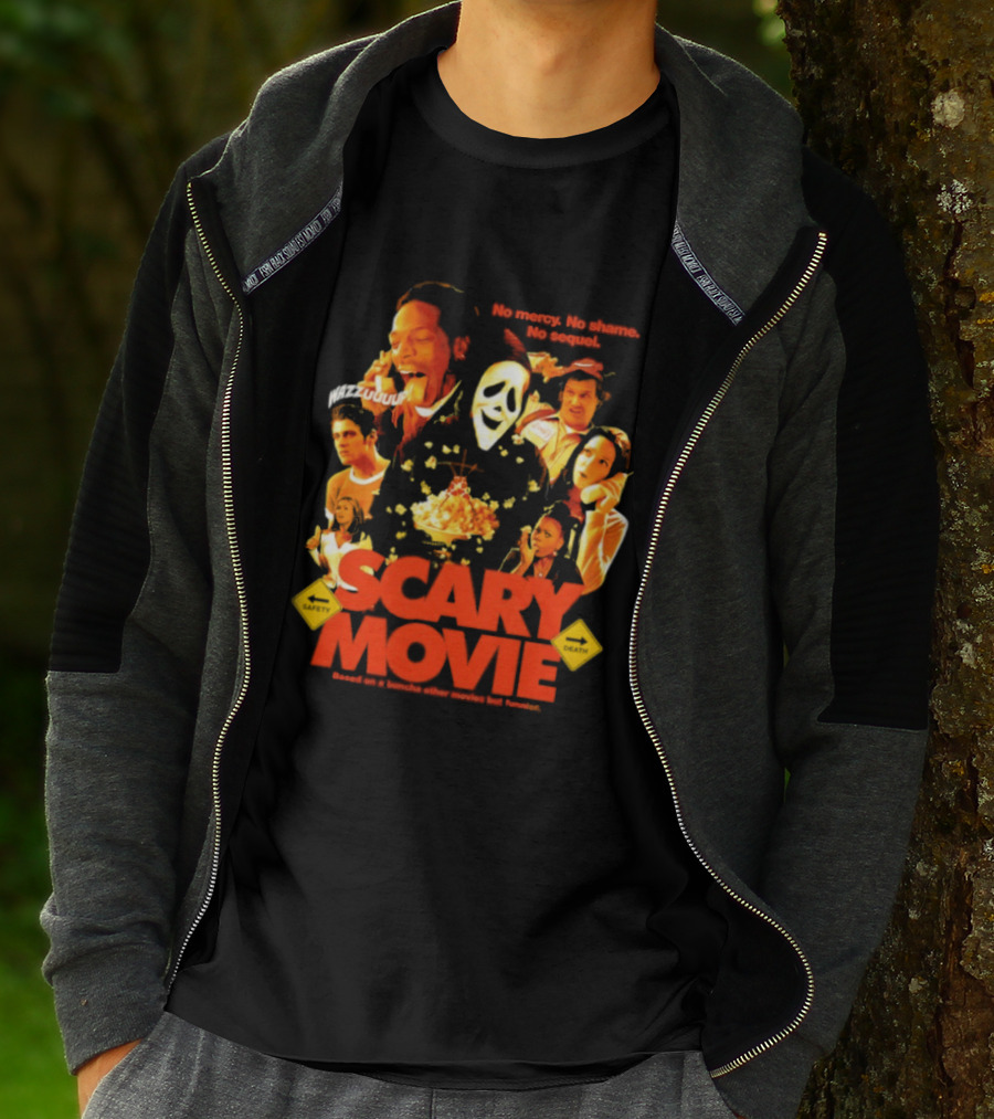 Scary Movie No Mercy No Shame No Sequel Spoof Characters Popcorn Scene T-Shirt