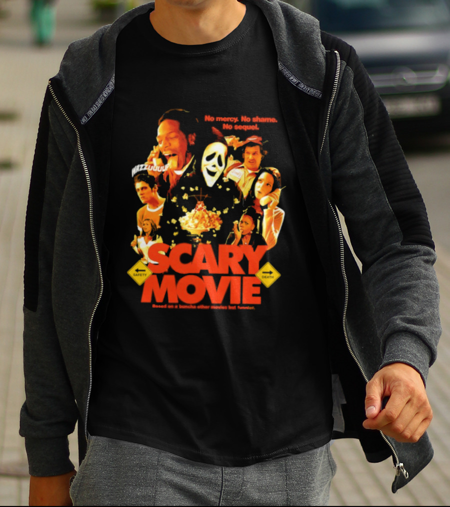 Scary Movie No Mercy No Shame No Sequel Spoof Characters Popcorn Scene T-Shirt