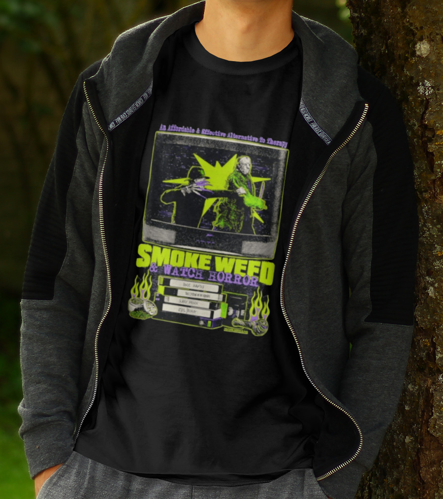 Affordable Effective Alternative Freddy Krueger Jason Voorhees Smoke Weed Horror T-Shirt