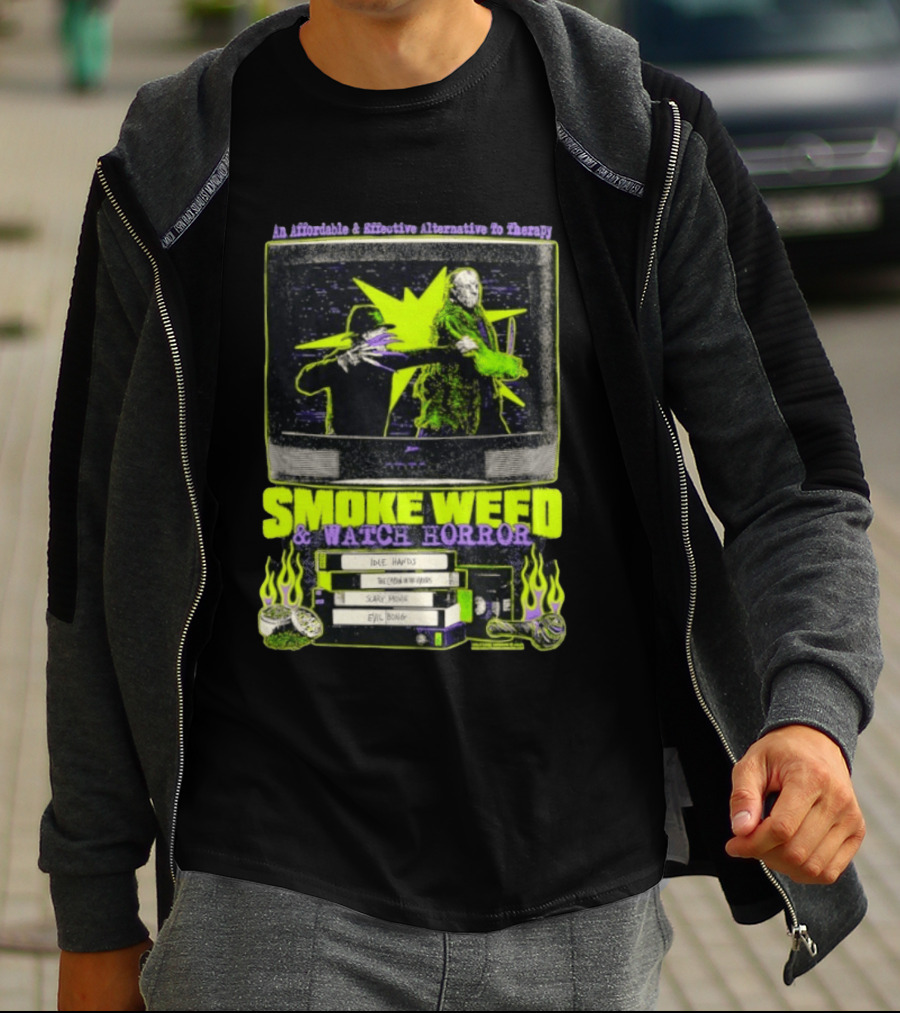 Affordable Effective Alternative Freddy Krueger Jason Voorhees Smoke Weed Horror T-Shirt