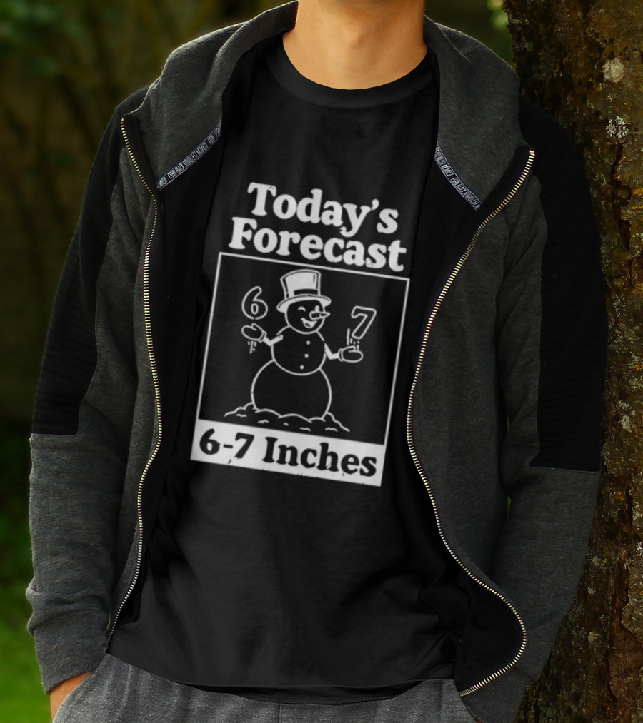 Today's Forecast Snowman 6 7 Inches Winter Humor T-Shirt