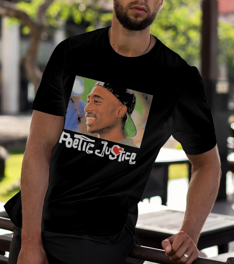Tupac Poetic Justice Smiling Cap Backwards T-Shirt