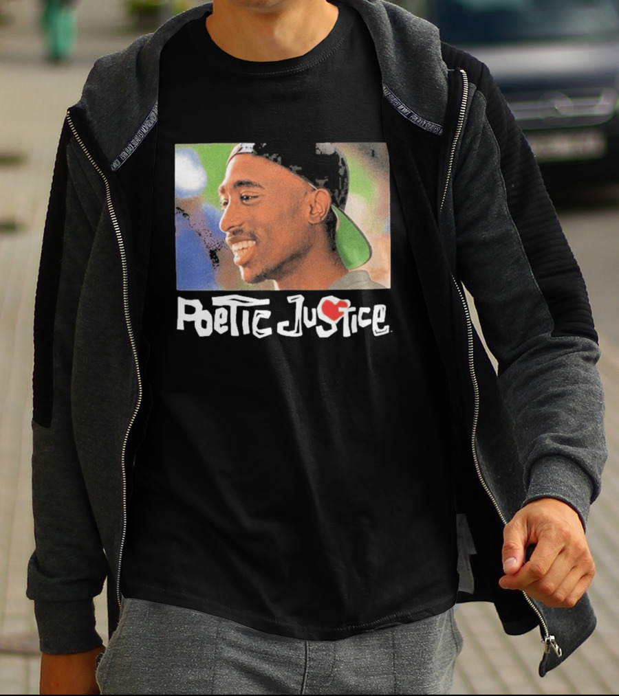 Tupac Poetic Justice Smiling Cap Backwards T-Shirt