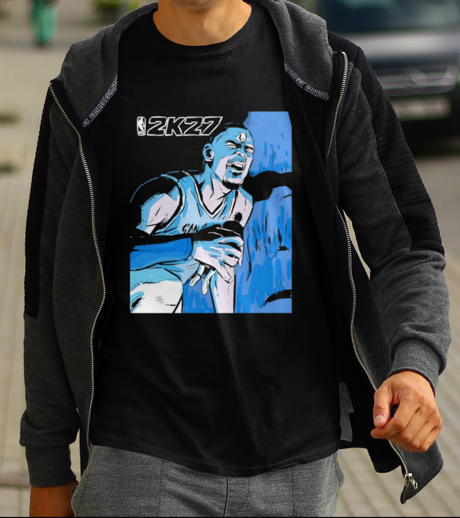 Victor Wembanyama NBA 2K27 Basketball Game Cover T-Shirt