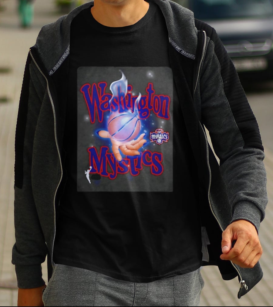 Washington Mystics WNBA Flaming Basketball Team Spirit T-Shirt