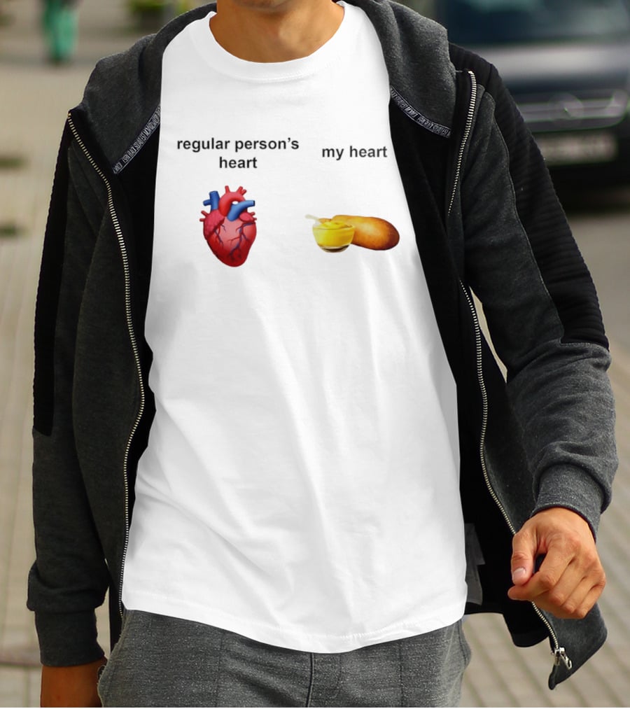 Regular Person's Heart My Heart Corn Dog Mustard T-Shirt