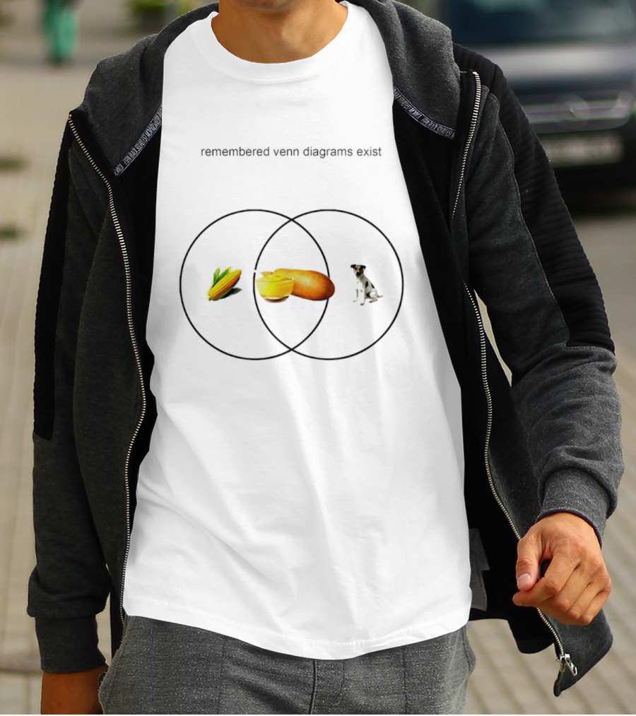 Remembered Venn Diagrams Exist Corn Dog Dog T-Shirt