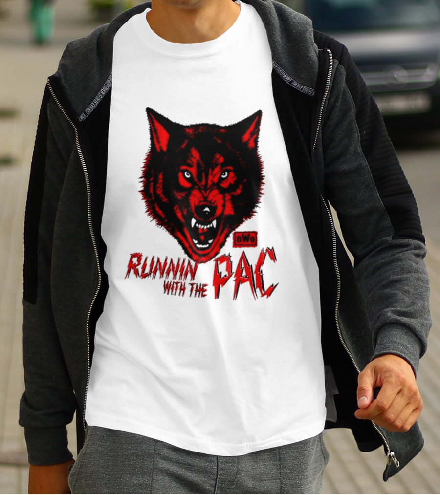 Runnin With The Pac Wolf NWo New World Order 2 Sided T-Shirt