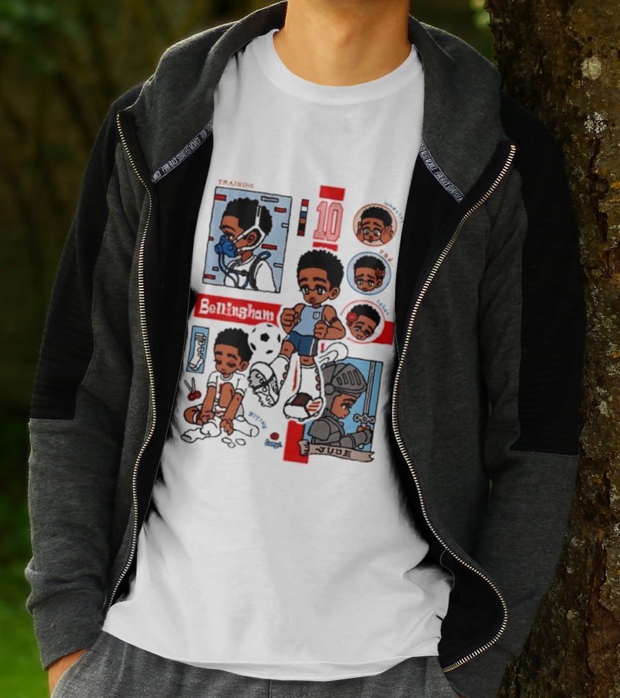 Jude Bellingham Kawaii Cartoon Soccer Training Armor Emotions T-Shirt