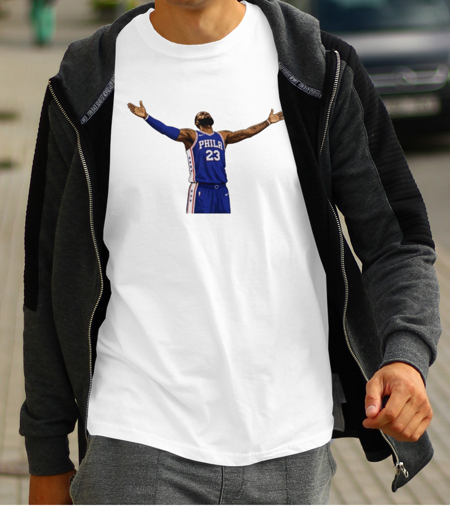 LeBron James Philadelphia 76ers Number 23 NBA Celebration Moment T-Shirt