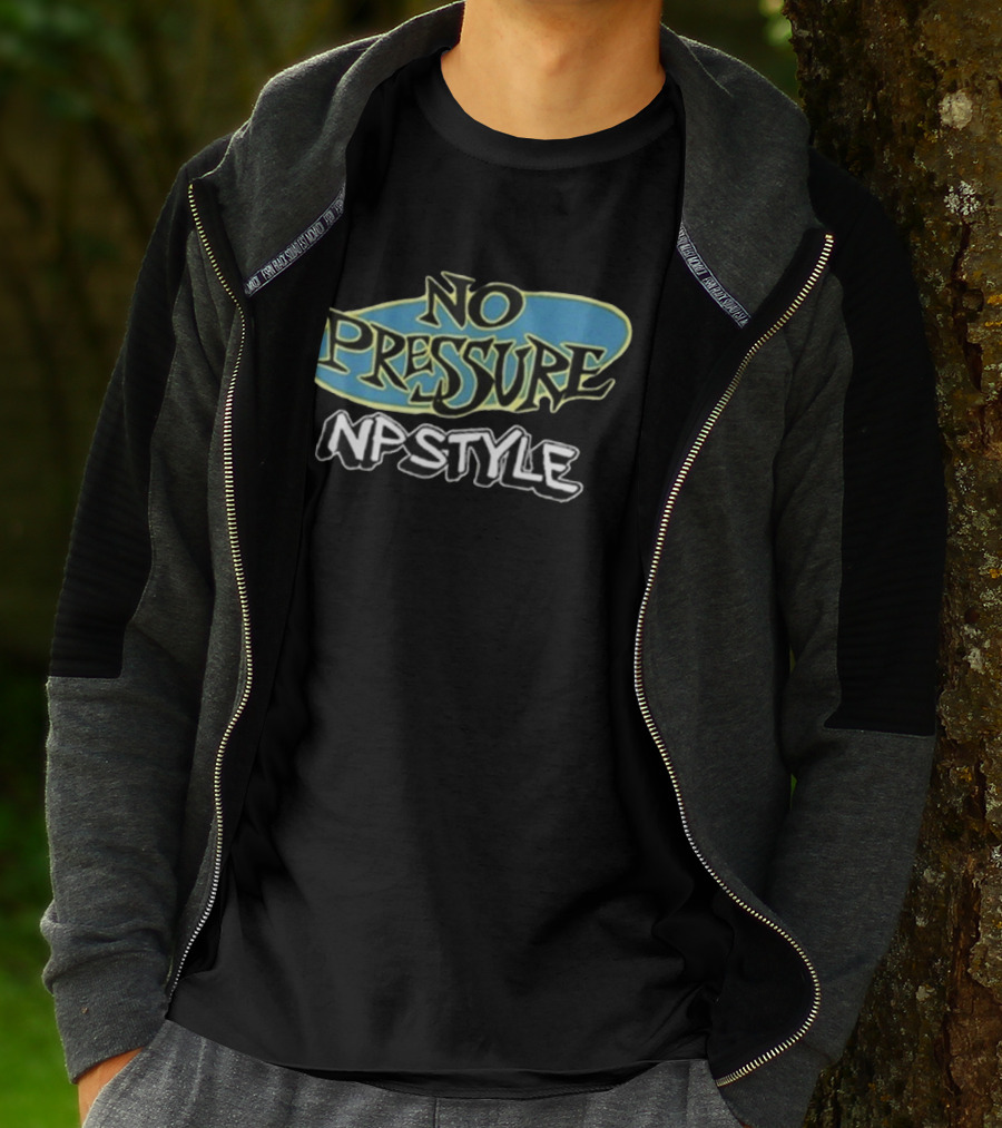 No Pressure NP Style Vintage Graffiti Font T-Shirt