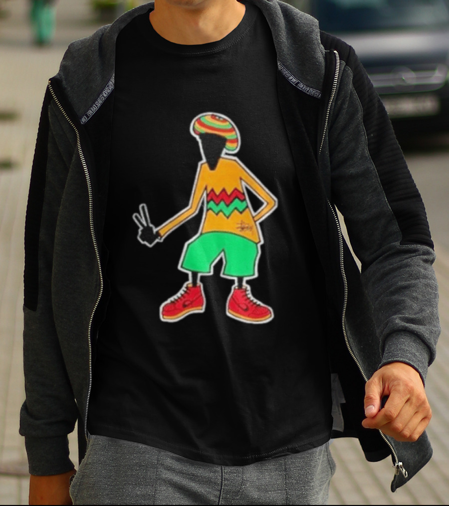 Stussy Rasta Man Peace Sign Reggae Streetwear Jamaica Style Fashion T-Shirt