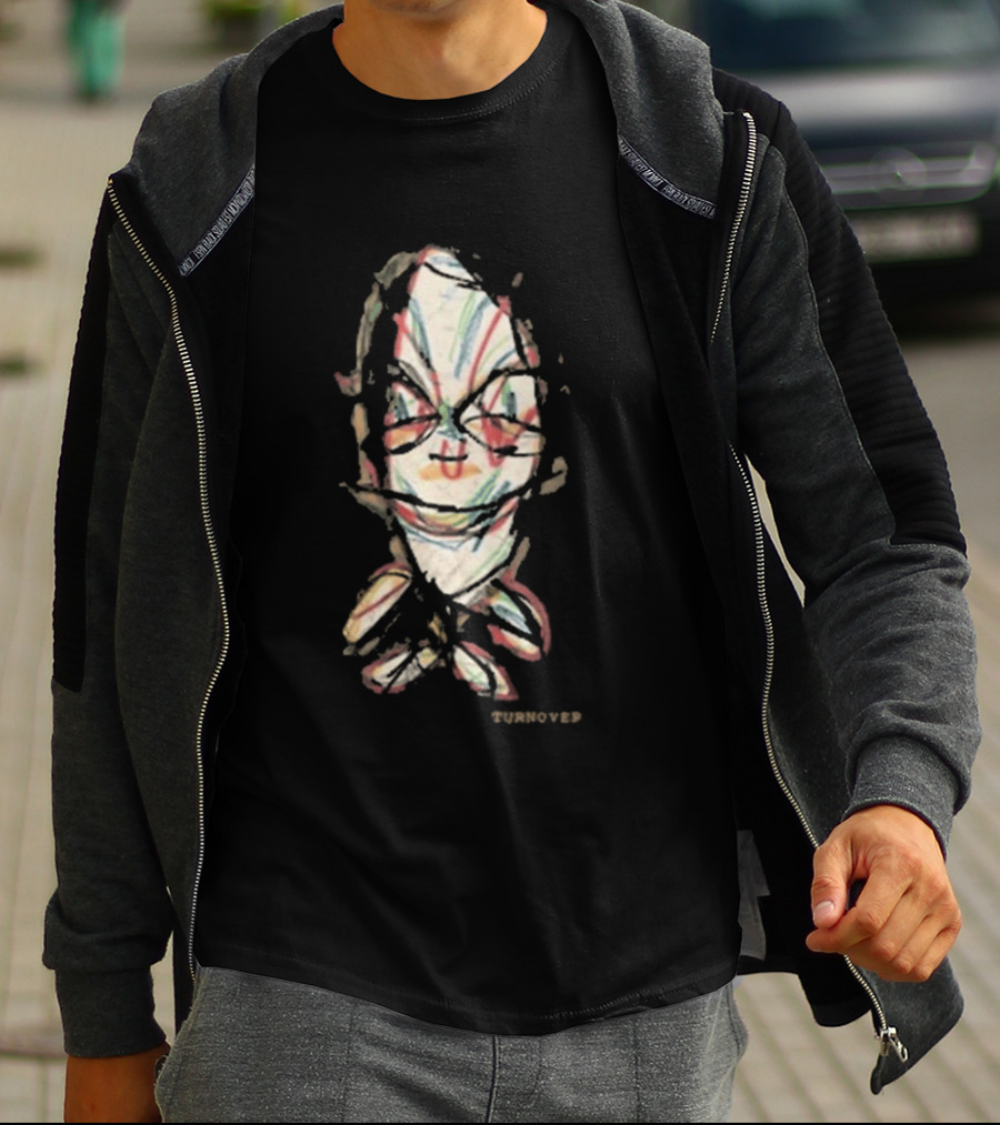 Turnover Store Bug Distorted Face Sketch T-Shirt