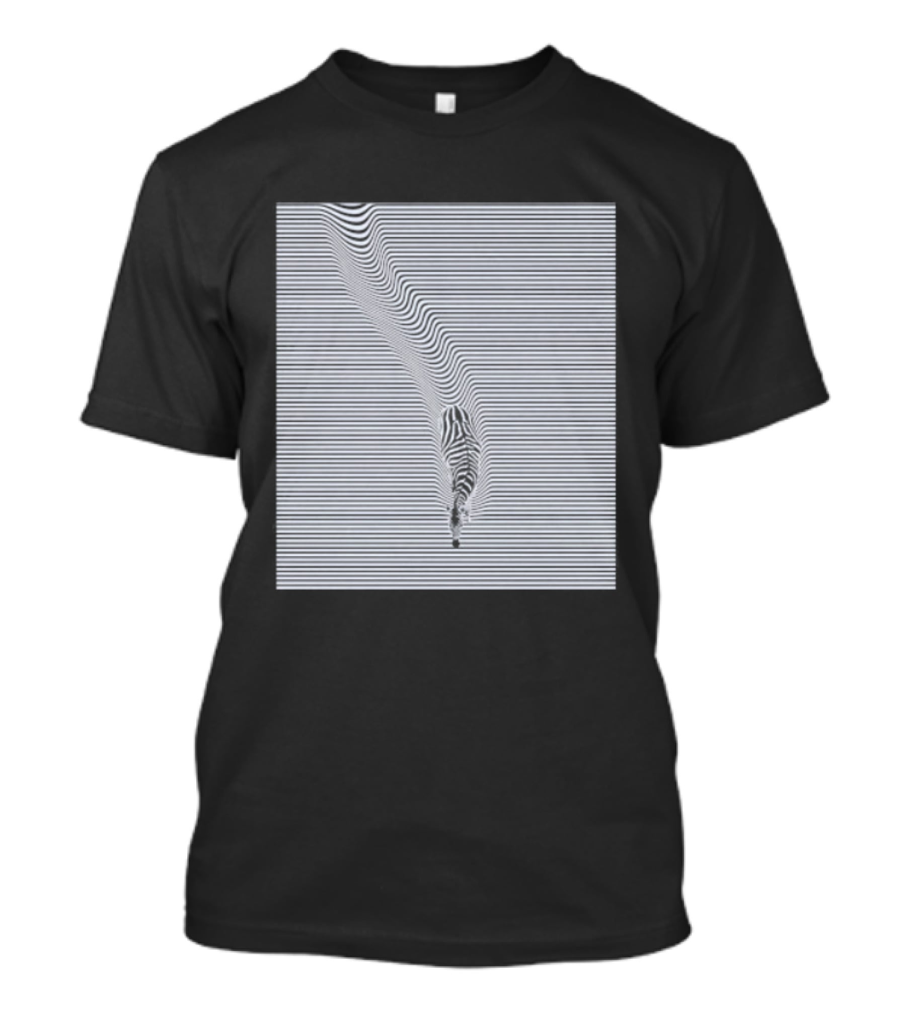 Zebra Optical Illusion Striped Black And White T-Shirt