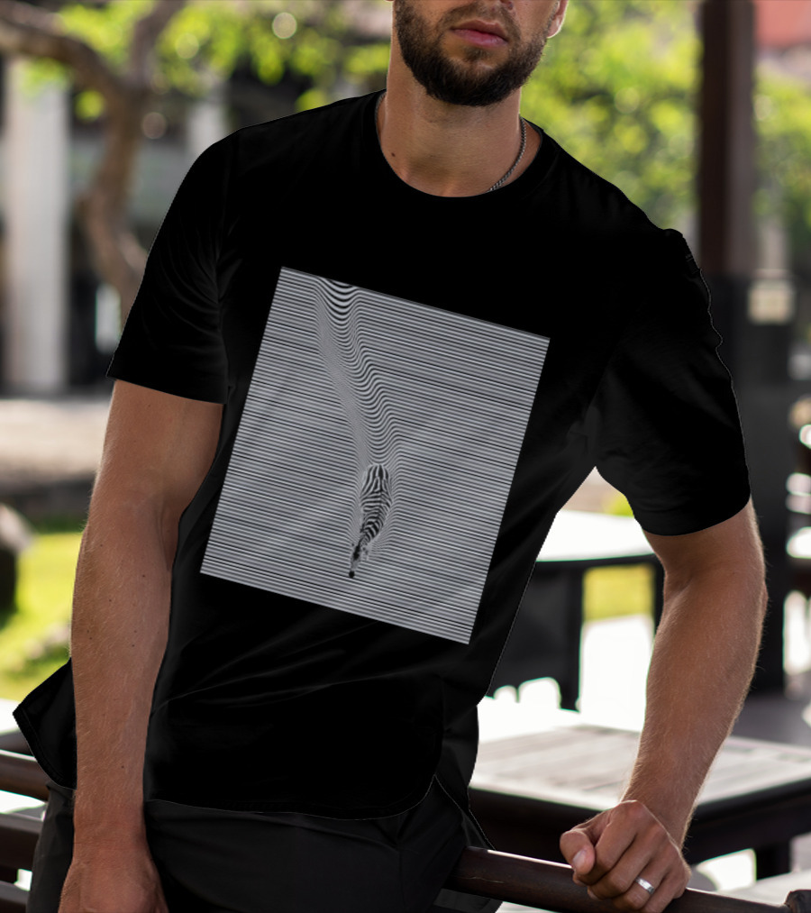 Zebra Optical Illusion Striped Black And White T-Shirt
