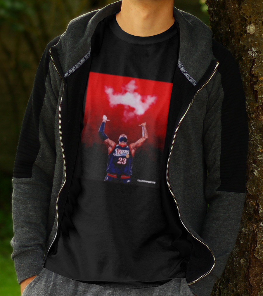 LeBron James Philadelphia 76ers No 23 ClutchPoints King Celebration T-Shirt